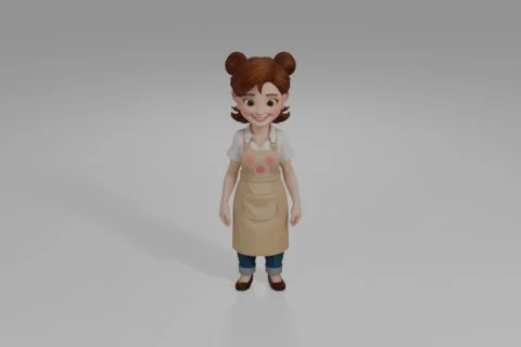 Cartoon character 3D model preview