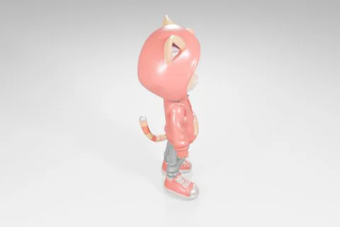 Small figurine of a cat 3D model preview