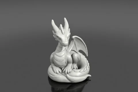 Small figurine of a dragon 3D model preview