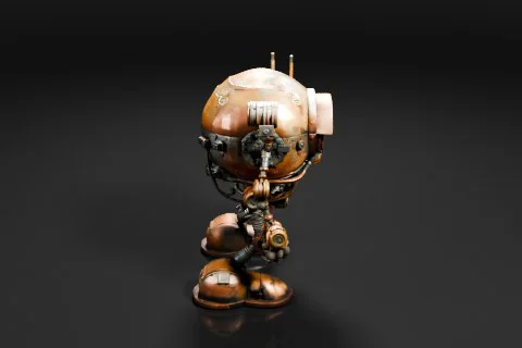 Robot-like figure 3D model preview