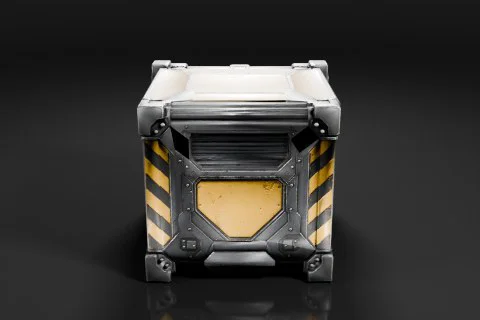 Small, rectangular box with a metallic exterior 3D model preview