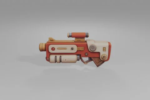 Futuristic-looking weapon 3D model preview