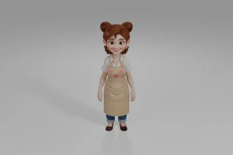 Cartoon character 3D model preview