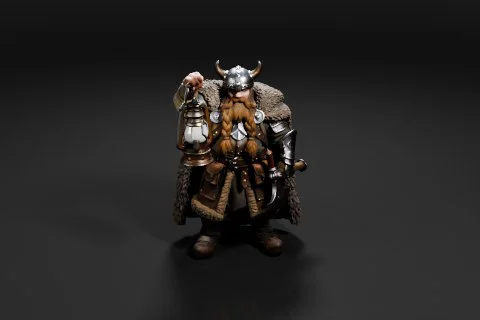 Viking warrior 3D model preview