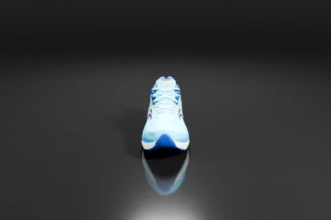 Blue and white sports shoe 3D model preview
