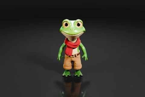 Toy frog 3D model preview