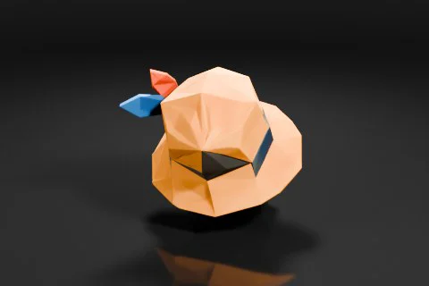 Origami bird 3D model preview