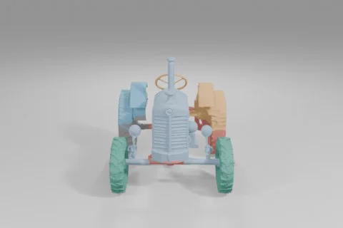 Toy tractor 3D model preview