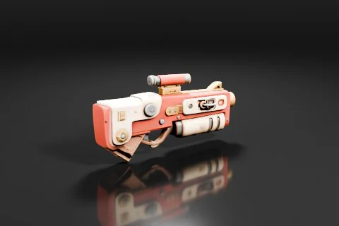 Toy gun 3D model preview