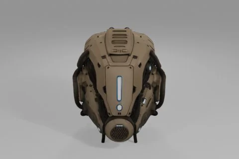 Futuristic helmet 3D model preview