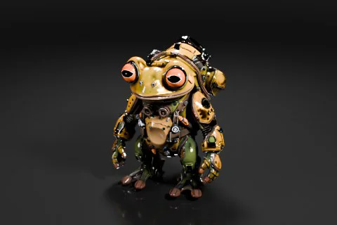 Robot frog 3D model preview