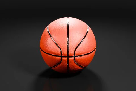Close-up of a basketball 3D model preview