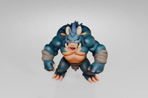 Cartoon character 3D model preview