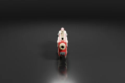 Red and white toy gun 3D model preview