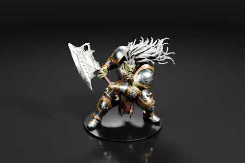 Miniature figurine of a warrior 3D model preview