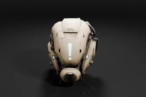 Futuristic helmet 3D model preview
