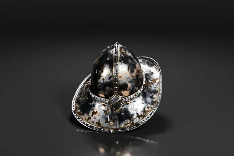 Close-up of a medieval helmet 3D model preview