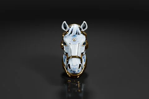 Small figurine of a horse's head 3D model preview