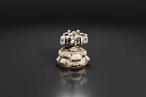 Photograph of a miniature model of a spaceship 3D model preview