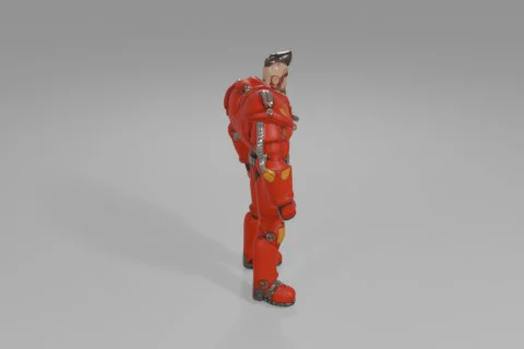 Man in a red suit 3D model preview
