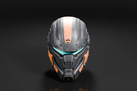 Futuristic helmet 3D model preview