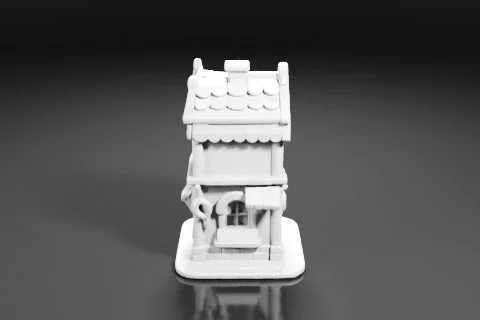 Small, miniature model of a house 3D model preview