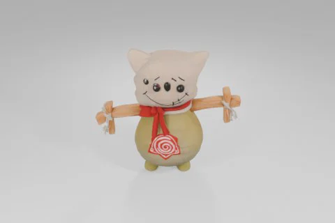 Small figurine of a cat 3D model preview