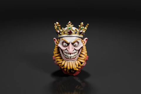 Mask with a crown on top 3D model preview