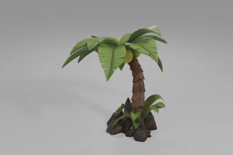 Small palm tree 3D model preview