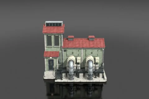 Industrial facility 3D model preview