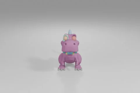 Small toy dinosaur 3D model preview