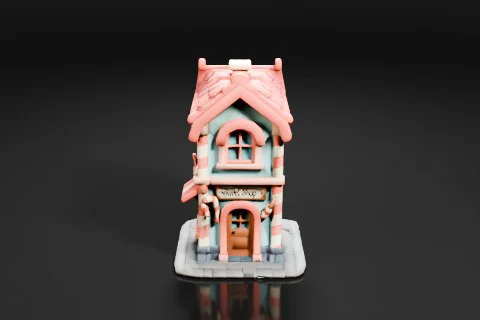 Miniature figurine of a small house 3D model preview