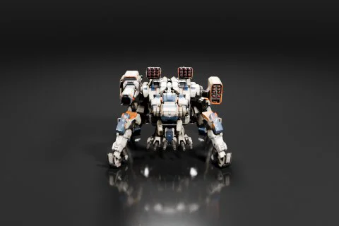 Futuristic robot 3D model preview