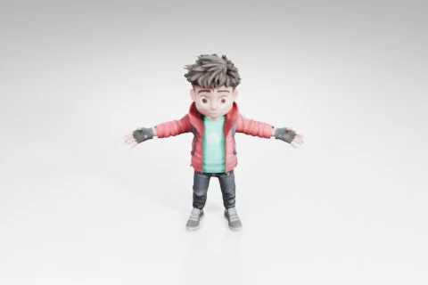 Young boy with short, spiky hair 3D model preview