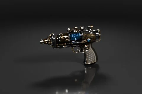 Futuristic-looking gun 3D model preview