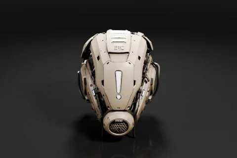 Futuristic helmet 3D model preview