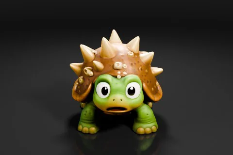 Small toy turtle 3D model preview