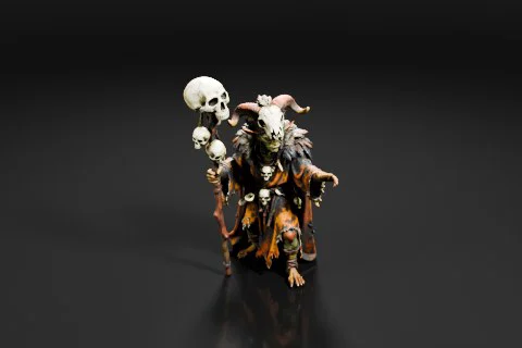 Miniature figurine of a demon-like figure 3D model preview