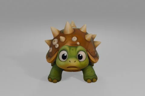 Small toy turtle 3D model preview