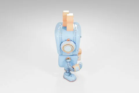Small robot-like figure 3D model preview