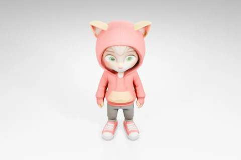 Small figurine of a cat 3D model preview