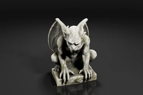 Statue of a gargoyle 3D model preview