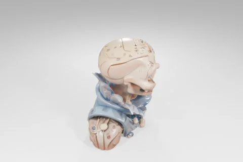 Small figurine of a human head and neck 3D model preview