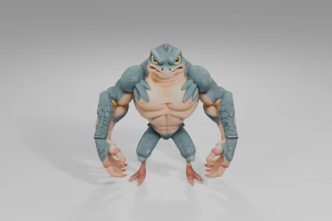 Toy figure of a frog 3D model preview
