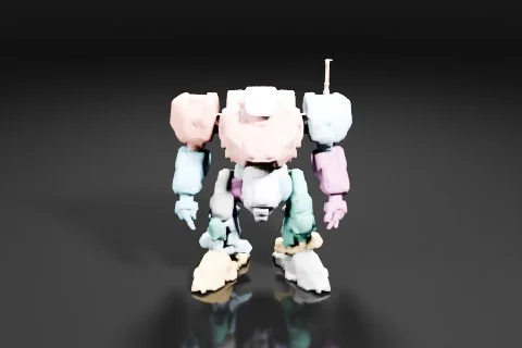 Robot-like figure 3D model preview