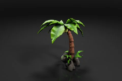 Small palm tree 3D model preview