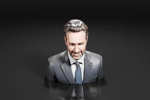 Portrait of a man in a formal suit 3D model preview