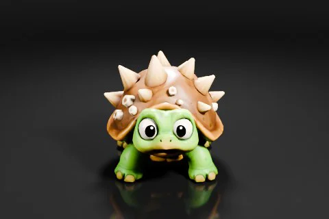 Small toy turtle 3D model preview