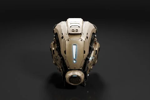 Futuristic helmet 3D model preview