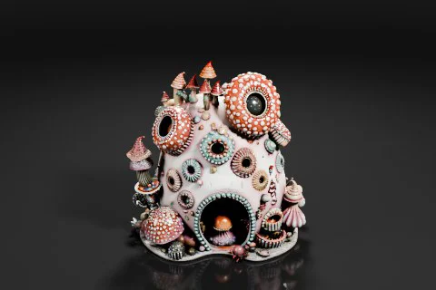 Decorative object that appears to be made of ceramic or porcelain 3D model preview